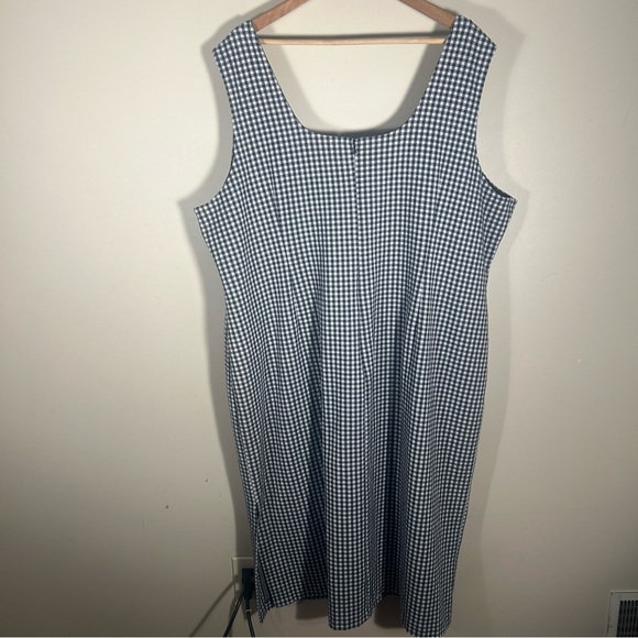Anthropologie Hutch Black White Micro Gingham Sleeveless Knee Length Dress 4X - Picture 5 of 7